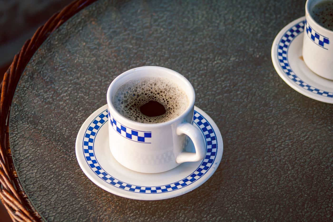 A freshly pulled espresso in a cup